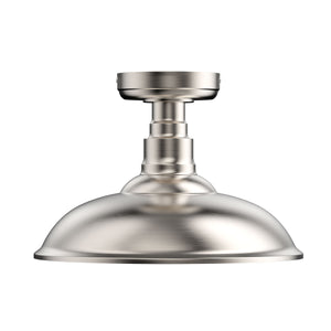 Industrial, Semi Flush Mount, Close to Ceiling Lights, Brushed Nickel, E26 Base, UL Listed, 3 Years Warranty