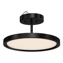 Load image into Gallery viewer, Circle - LED Semi Flush Mount Ceiling Lights, 28w, 1950LM, Dimmable, White Acrylic Shade with Matte Black Finish