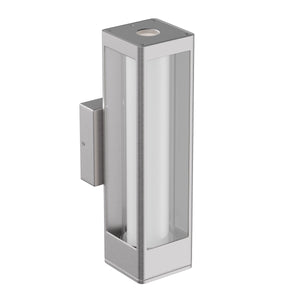 Modern Outdoor LED Wall Sconce Light Fixture, 12W, Dimmable, Silver FInish, Wet Location