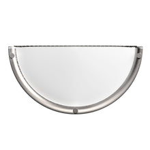 Load image into Gallery viewer, LED Half-Moon Wall Sconce Light 12W, 750 Lumens, Brushed Nickel Finish, White Acrylic Shade, ETL Listed, Hallway Light Fixtures
