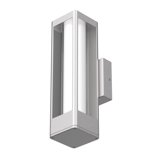 Modern Outdoor LED Wall Sconce Light Fixture, 12W, Dimmable, Silver FInish, Wet Location