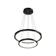 Load image into Gallery viewer, Double-Ring, 2241Lumens, 61W, 3000K led chandelier lights, Matte black Body Finish, Diameter 34.9&#39;&#39;×0.4&#39;&#39;×71, Dimmable