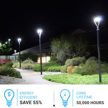 Load image into Gallery viewer, LED Post Top Light Fixtures 150 Watts, 525W Equal, AC100-277V, Bronze, Dimmable, Waterproof IP65, Outdoor Lamp Post Lights