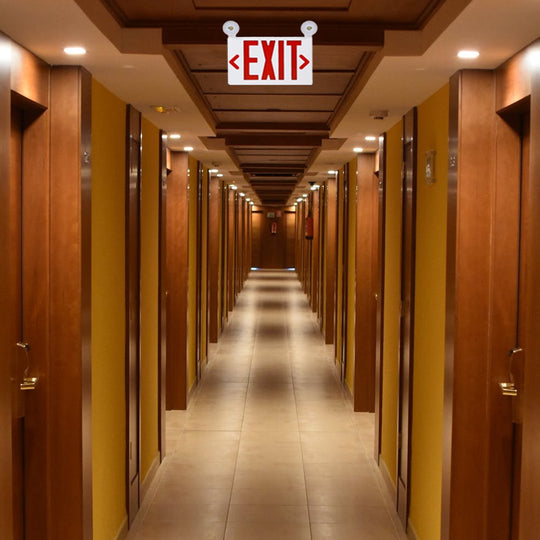 3.5 Watt Red LED Emergency Light Fixtures With 2 LED Adjustable Heads
