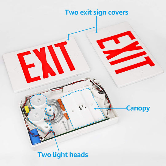 3.5 Watt Red LED Emergency Light Fixtures With 2 LED Adjustable Heads