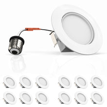 Load image into Gallery viewer, Adjustable Eyeball 4-Inch LED Recessed Lighting: 10W Dimmable with Mounting Clip, Perfect Downlights for Living Rooms, Offices, Closets, Kitchens, Hallways