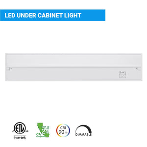 120V, Under Cabinet Lighting, Color Changeable, CRI90, WHITE, Direct Plug-in, (3000K/4000K/5000K), LED Dimmable Under Cabinet Lights
