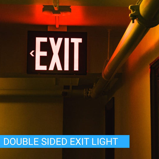 4W Red  LED Exit Sign, Double Face, Side & Ceiling Mount, 90-min Backup Battery