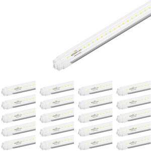 T8 8ft LED Tube/Bulb - 48W 6720 Lumens 6500K Clear, R17D Base, Double End Power - Ballast Bypass Fluorescent Replacement