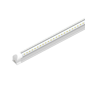 T8 4ft V Shape LED Tube 30W Integrated 6500K Clear, 3900 Lumens, No Ballast Required, LED Shop Lights - Garage Lighting