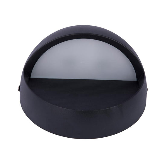 12W Modern Outdoor Bulkhead Wall Sconce Light, 3000K/5000K, 240 LM, Dimmable, Black, Frosted Glass Shade