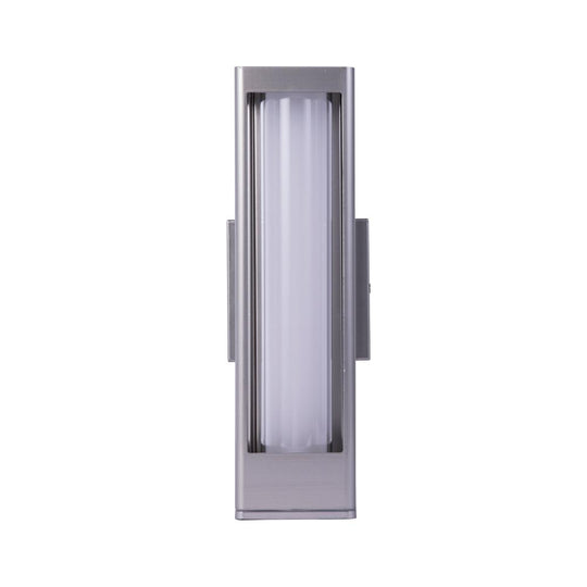 Modern Outdoor LED Wall Sconce Light Fixture, 12W, Dimmable, Silver FInish, Wet Location