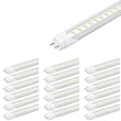 Load image into Gallery viewer, T8 4ft LED Tube Light, 22W, 2-Row LED Tube, 5000K, Clear, Ballast Bypass, Dual-Ended Power