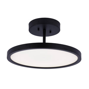 Circle - LED Semi Flush Mount Ceiling Lights, 28w, 1950LM, Dimmable, White Acrylic Shade with Matte Black Finish