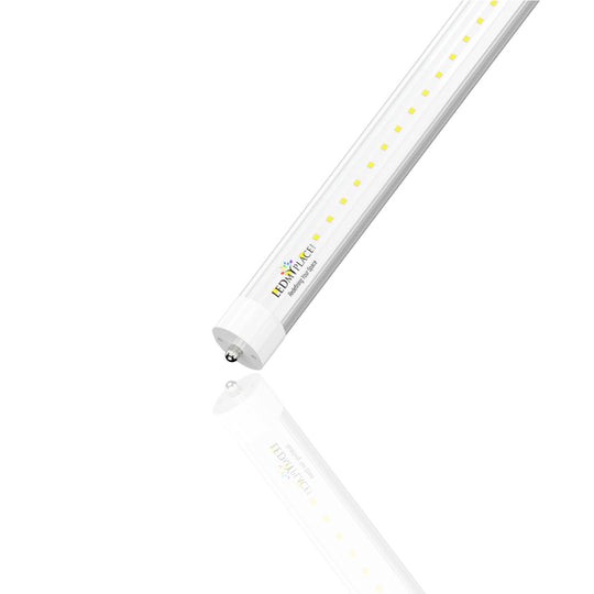 T8 8ft LED Tube/Bulb - 48W 6720 Lumens 5000K Clear, Single Pin, Double End Power - Ballast Bypass Fluorescent Replacement
