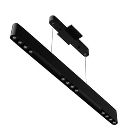 Integrated LED Linear, Long & Rectangular Chandelier In Matte Black Body Finish, 9W, 3000K(warm white), 450LM, Dimmable
