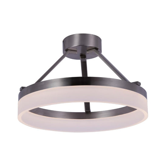 Modern Ceiling Light Fixture, Ring Semi Flush Mount LED, 25w, 3000k, 1450 Lumens, Dimmable (Warm White), ETL Listed, Brushed Nickel Finish