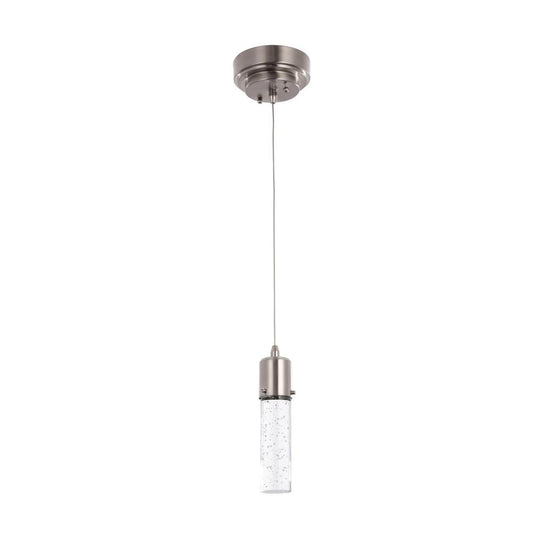 8W - Pendant Ceiling Light Fixture - Dimmable 3000K (Warm White) - Seedy Glass Shade, Dimmable, 400 Lumens, ETL Listed