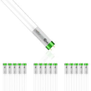 T8 4ft LED Glass Tubes, 18W,  4000K, Single-Ended Power, Frosted, Single-Ended Power