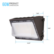Load image into Gallery viewer, LED Wall Pack, 60W 9000LM 5700K Daylight, Dusk to Dawn Outdoor Wall Pack LED Lighting Fixture, 120-277V Waterproof