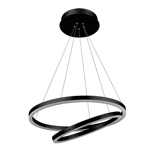 2-Ring, 60W, 3000K, 2800LM, Circular LED Chandelier Lights, Dimmable, 3 Years Warranty