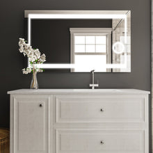 Load image into Gallery viewer, LED Lighted Bathroom Vanity Mirror with Magnifying Mirror, Anti-Fog, Touch Button, CRI 90+,Adjustable Color Temperature &amp; Remembrance Makeup Mirror, Auspice Style