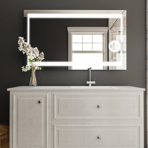 LED Lighted Bathroom Vanity Mirror with Magnifying Mirror, Anti-Fog, Touch Button, CRI 90+,Adjustable Color Temperature & Remembrance Makeup Mirror, Auspice Style
