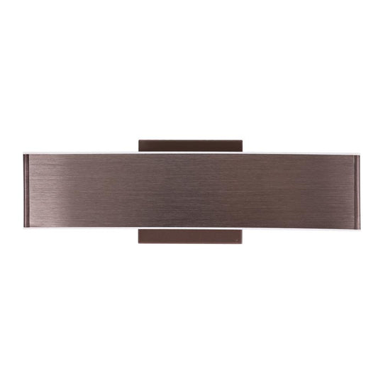 2-Lights, Indoor Rectangular LED Wall Sconce, 3000K, Dimmable, Brushed brown Body Finish