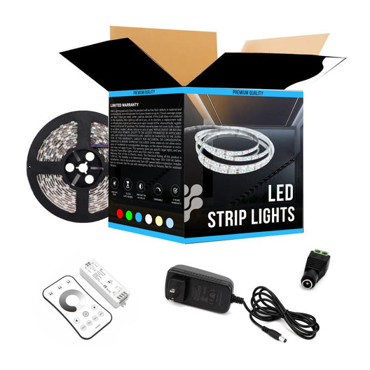 White LED Strip Light CCT 3000K, 4000K, 6500K, - 24V - IP20 - 879 Lumens/ft with Power Supply and Controller (KIT)