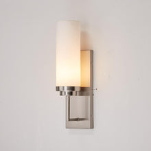 Load image into Gallery viewer, Modern Wall Sconce - 1 Light - E26 Base, Dim: W4.6&quot;xH15&quot;xE3.5&quot;, Decorative Wall Lamp, Brushed Nickel with Opal Glass Shade
