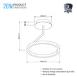 Load image into Gallery viewer, dimmable-28w-3000k-aluminum-body-finish-modern-style-circular-ceiling-lights