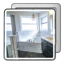 Load image into Gallery viewer, LED Lighted Shelf Mirror, Touch Sensor Switch, CCT Remembrance, Defogger, Raven Style, Bathroom Vanity Mirrors