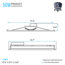 Load image into Gallery viewer, 2x4 LED Troffer Light Fixtures, 50W, Dimmable, 5000K, 2-Pack, Overhead Lighting For Offices, Hallways