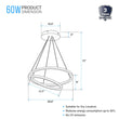 Load image into Gallery viewer, 2-Ring, 60W, 3000K, 2800LM, Circular LED Chandelier Lights, Dimmable, 3 Years Warranty