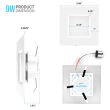 Load image into Gallery viewer, Square 4-Inch LED Recessed Lighting: 9W, ETL &amp; Energy Star Listed, Triac Dimming, Ideal for Kitchens, Family Rooms, Closets, Hallways, Doorways, Basements