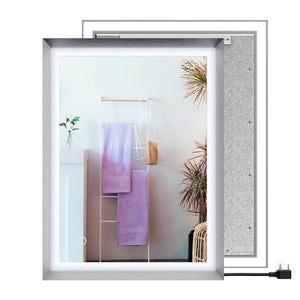 Bathroom Vanity LED Lighted Mirrors with Frame, CCT Remembrance, Defogger, Magnum Style