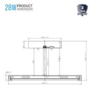 Modern Semi-Flush Mount Ceiling Light, 28W, 1950LM , Round - Flush Mount Light, Dimmable