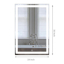 Load image into Gallery viewer, LED Lighted Bathroom Vanity Mirrors, 24&quot; X 36&quot; Inch Lighted with Defogger On/Off Touch Switch, Inner Window Style