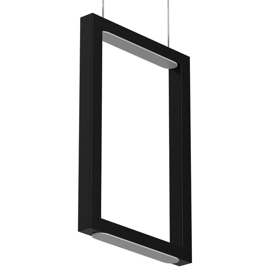 Modern Rectangular LED Chandelier, Dimmable - 18W - 3000K - 900LM - For Living Room Dining Room Office Room, Rectangular Pendant Lighting