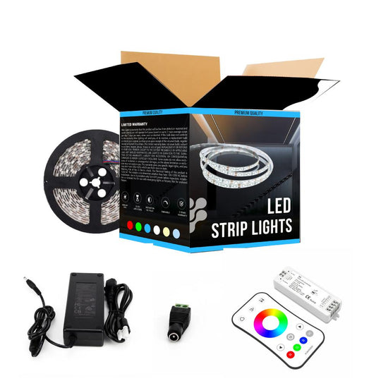Best Commercial LED strip lights - RGBW LED Strip Lights  - 12V LED Tape Light w/ White - 366 Lumens/ft. with Power Supply and Controller (KIT)