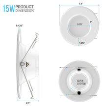 Load image into Gallery viewer, 5/6 inch LED Downlight Dimmable  / Can Lights, 15W, 1100 LM, White, Recessed Ceiling Lights
