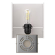 Load image into Gallery viewer, wall sconce light fixtures, Dimension: W7&quot;xD4&quot;xH11&quot;, 1 USB,1 switch, and 1 outlet, Satin Nickel Finish with White shade