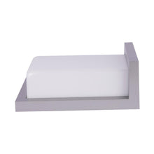 Load image into Gallery viewer, Rectangle Shape 12W LED Wall Sconce, 600 LM, White Acrylic Shade, Painted Silver Finish