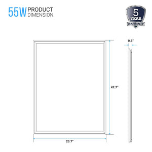 2 ft. x 4 ft. LED T-Bar Panel Light, 40W/50W/60W Wattage Adjustable, 3000K/4000K/5000K CCT Changeable, Dimmable, 6600LM, ETL & DLC Listed, Perfect For Offices, Schools, Hospitals