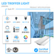 Load image into Gallery viewer, 2x4 LED Troffer Light Fixtures, 50W, Dimmable, 5000K, 2-Pack, Overhead Lighting For Offices, Hallways