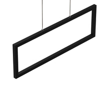 Load image into Gallery viewer, 1-Light, Modern Rectangular Chandelier LED For Office Kitchen Dining Room with Matte Black Body Finish, 33W, 3000K, 1650LM, LED Pendant Lighting - Dimmable