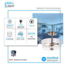 Load image into Gallery viewer, 2-Lights, Round, Semi Flush Mount Lights - Stylish Ceiling Light, UL Listed for Damp Location, E26 Base, 3 Years Warranty