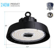 Load image into Gallery viewer, 240W Black Round UFO LED High Bay Light, 5700K (Daylight White), 840 Replacement, 36000lm, Dimmable, UL, DLC