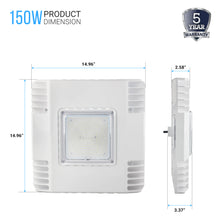 Load image into Gallery viewer, 150W LED Canopy Light, White, Dimensions