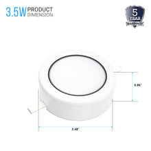 Load image into Gallery viewer, LED Swivel Puck Light, 3x3.5 Watts, 750 Lumens, CRI90, 3-Piece Kit With 12V Adaptor &amp; Touch Dimmer, White Trim , CCT Changeable: 3000K &amp; 5000K